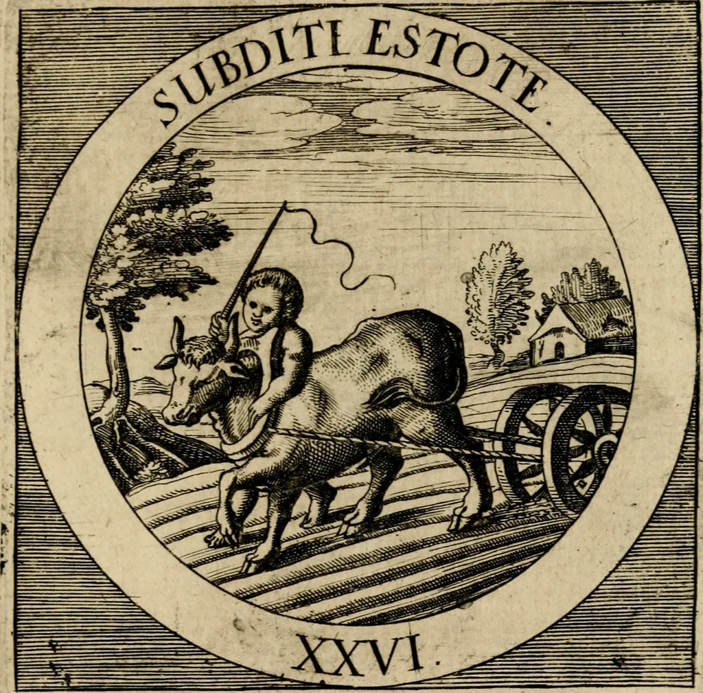 An illustration from Emblematum sacrorum prima[-secunda] pars : das ist, fünfftzig geistlicher in Kupffer gestochener Emblematum ausz der H. Schrifft von dem süssen Namen vnd Creutz Jesu Christi, erster[-ander] Theyl, 1624, leaf 342
