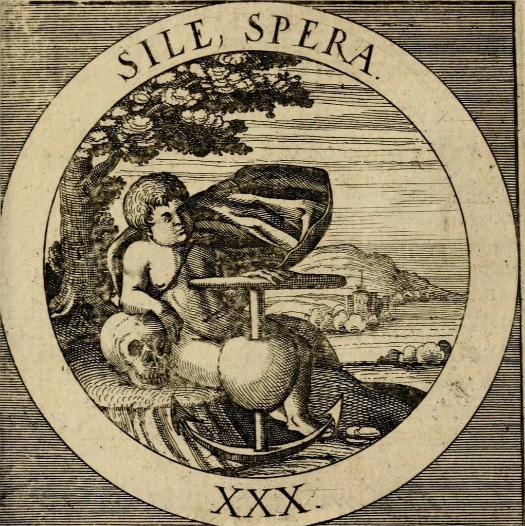 An illustration from Emblematum sacrorum prima[-secunda] pars : das ist, fünfftzig geistlicher in Kupffer gestochener Emblematum ausz der H. Schrifft von dem süssen Namen vnd Creutz Jesu Christi, erster[-ander] Theyl, 1624, leaf 358