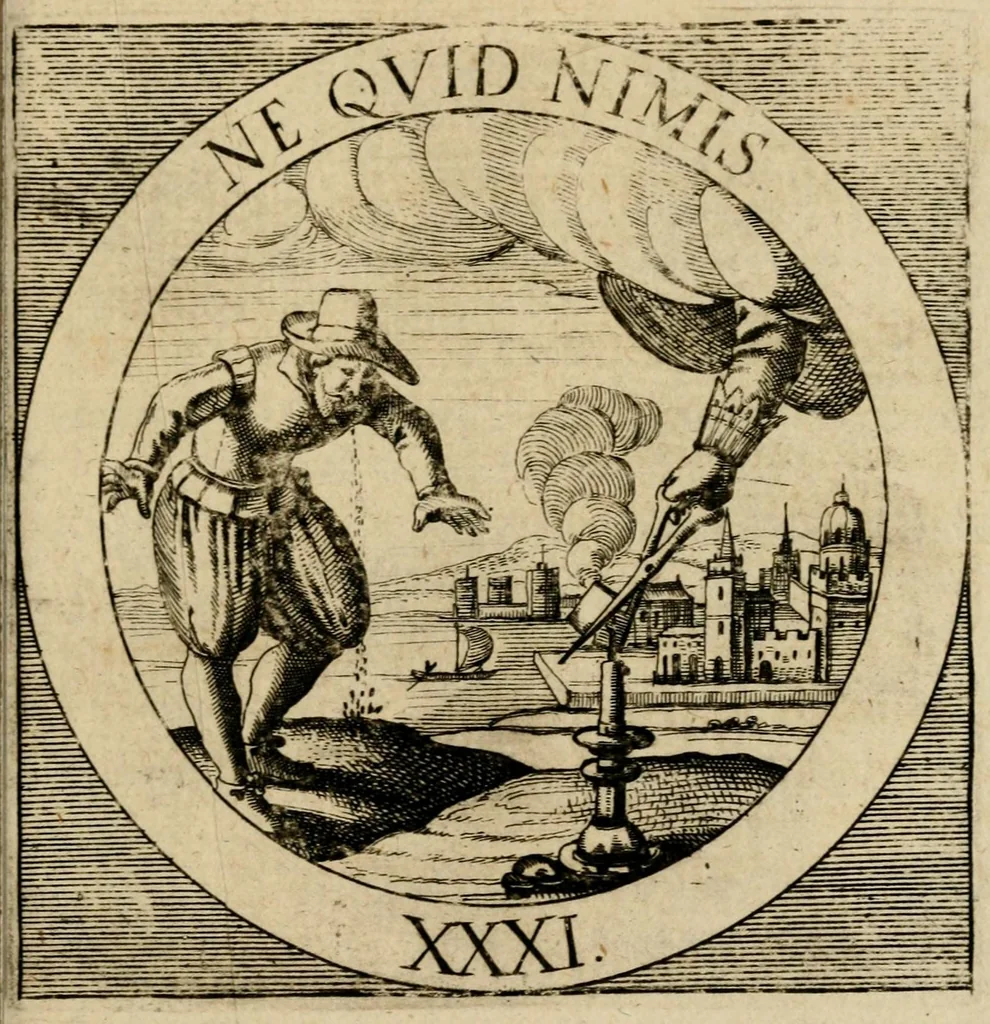 An illustration from Emblematum sacrorum prima[-secunda] pars : das ist, fünfftzig geistlicher in Kupffer gestochener Emblematum ausz der H. Schrifft von dem süssen Namen vnd Creutz Jesu Christi, erster[-ander] Theyl, 1624, leaf 363