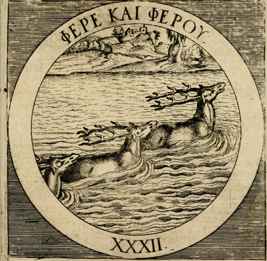 An illustration from Emblematum sacrorum prima[-secunda] pars : das ist, fünfftzig geistlicher in Kupffer gestochener Emblematum ausz der H. Schrifft von dem süssen Namen vnd Creutz Jesu Christi, erster[-ander] Theyl, 1624, leaf 366