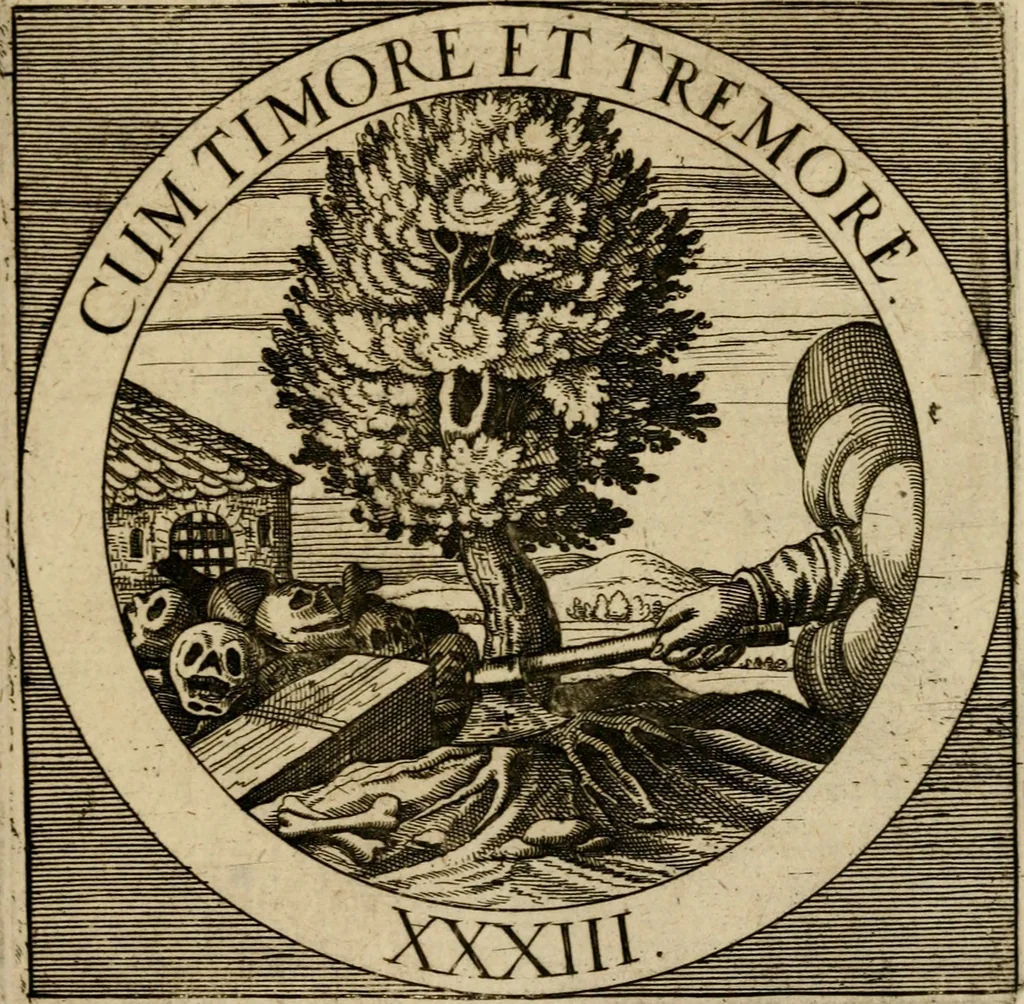 An illustration from Emblematum sacrorum prima[-secunda] pars : das ist, fünfftzig geistlicher in Kupffer gestochener Emblematum ausz der H. Schrifft von dem süssen Namen vnd Creutz Jesu Christi, erster[-ander] Theyl, 1624, leaf 370