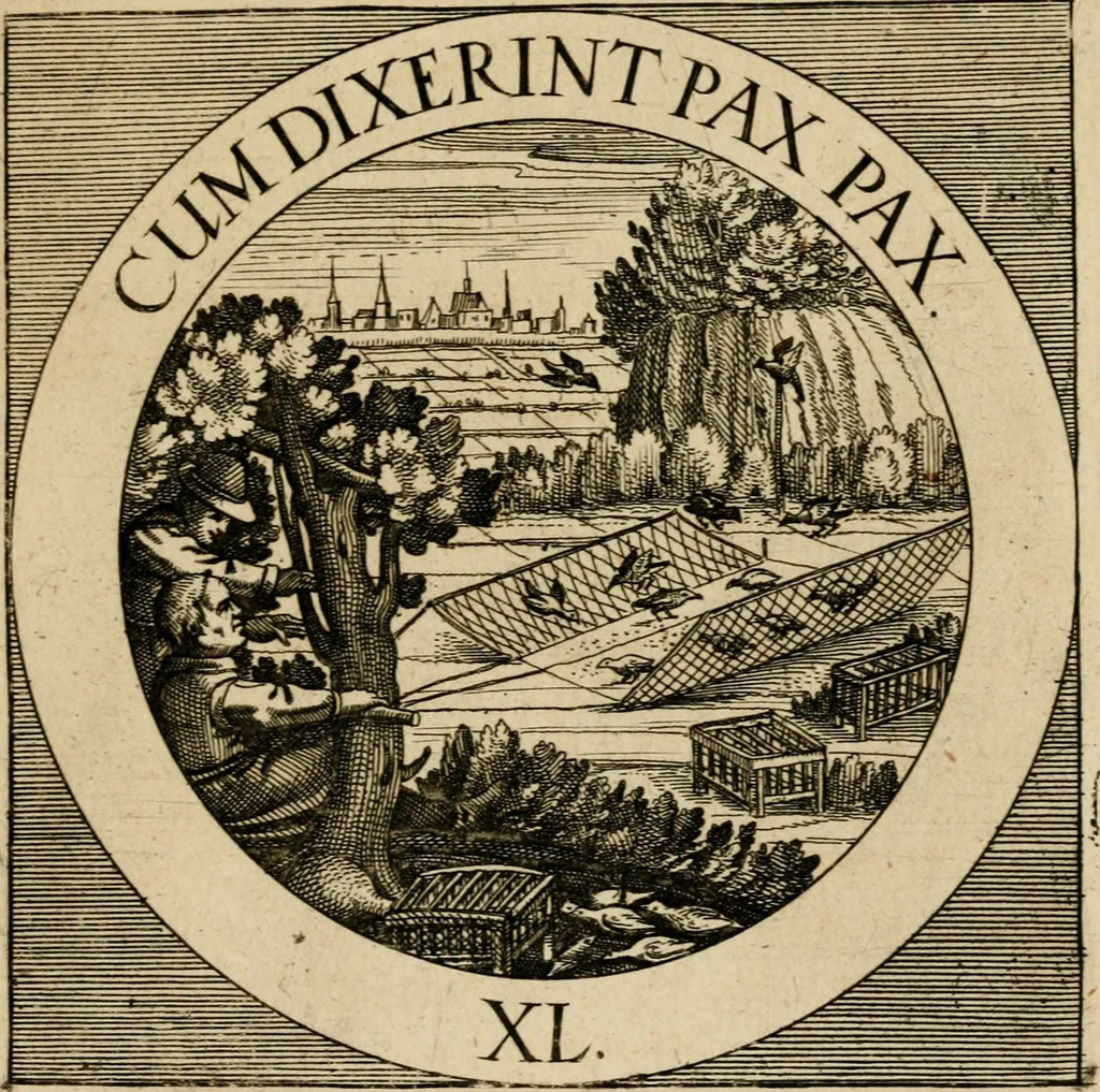 An illustration from Emblematum sacrorum prima[-secunda] pars : das ist, fünfftzig geistlicher in Kupffer gestochener Emblematum ausz der H. Schrifft von dem süssen Namen vnd Creutz Jesu Christi, erster[-ander] Theyl, 1624, leaf 398