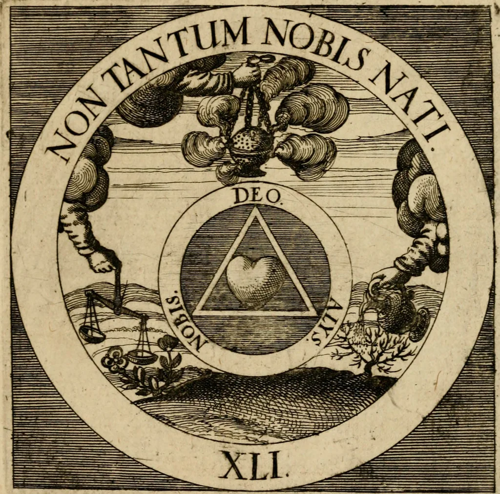 An illustration from Emblematum sacrorum prima[-secunda] pars : das ist, fünfftzig geistlicher in Kupffer gestochener Emblematum ausz der H. Schrifft von dem süssen Namen vnd Creutz Jesu Christi, erster[-ander] Theyl, 1624, leaf 402