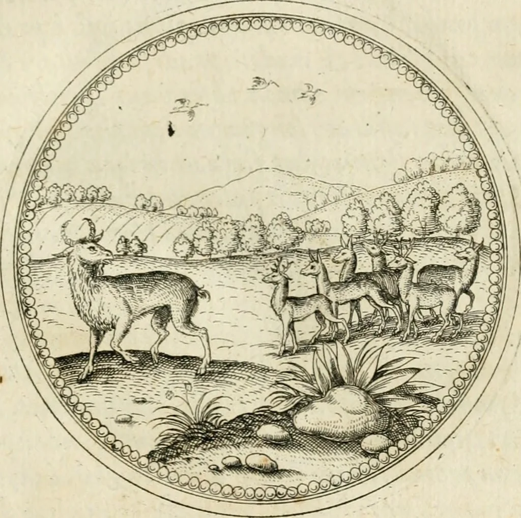 An illustration from Symbolorvm & emblematvm ex animalibvs qvadrvpedibvs desvmtorvm centvria altera, 1595, leaf 104