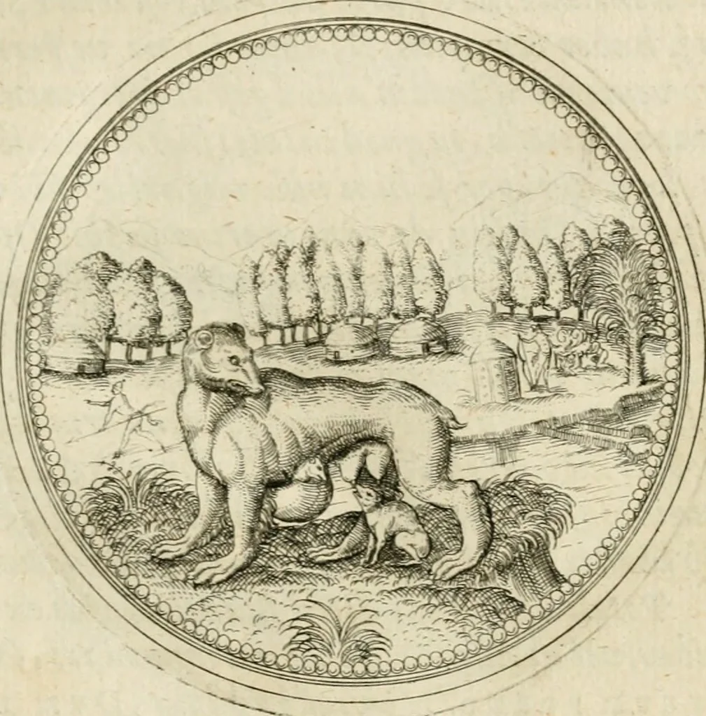An illustration from Symbolorvm & emblematvm ex animalibvs qvadrvpedibvs desvmtorvm centvria altera, 1595, leaf 132