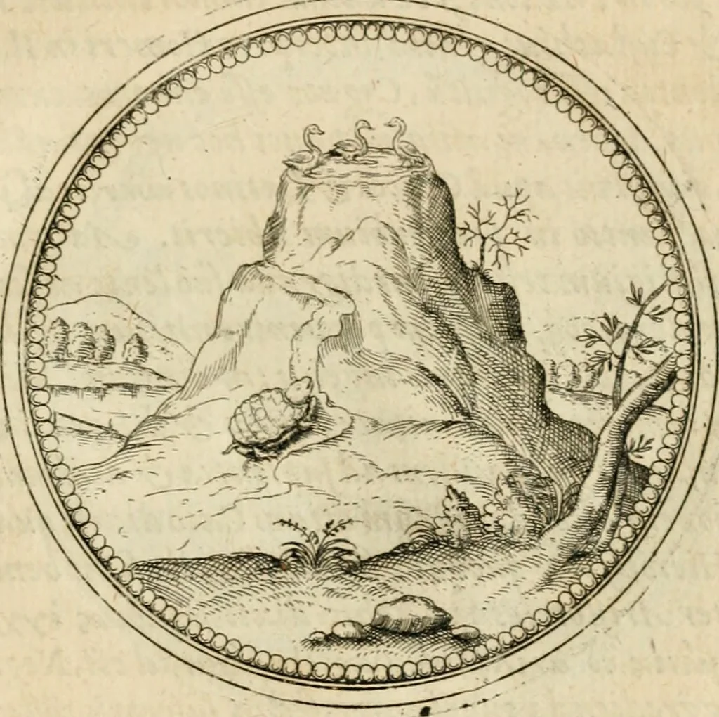 An illustration from Symbolorvm & emblematvm ex animalibvs qvadrvpedibvs desvmtorvm centvria altera, 1595, leaf 200