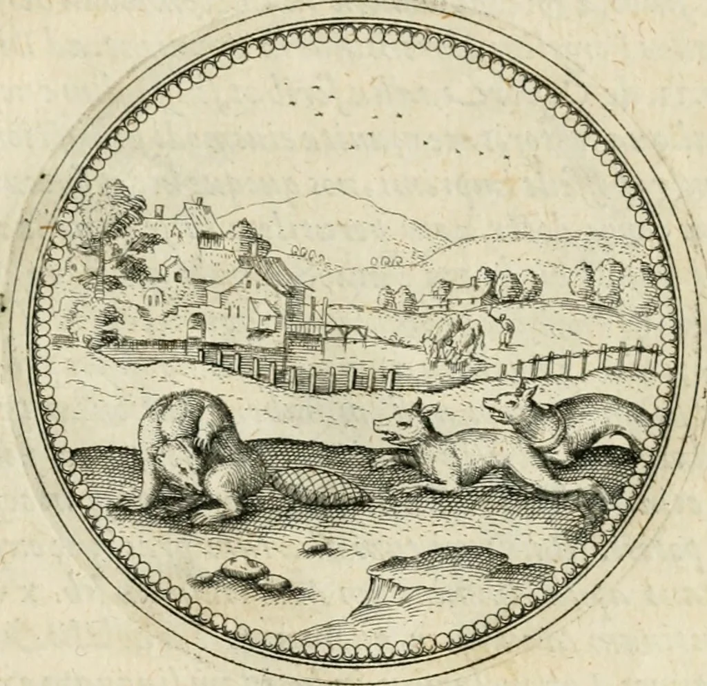 An illustration from Symbolorvm & emblematvm ex animalibvs qvadrvpedibvs desvmtorvm centvria altera, 1595, leaf 202