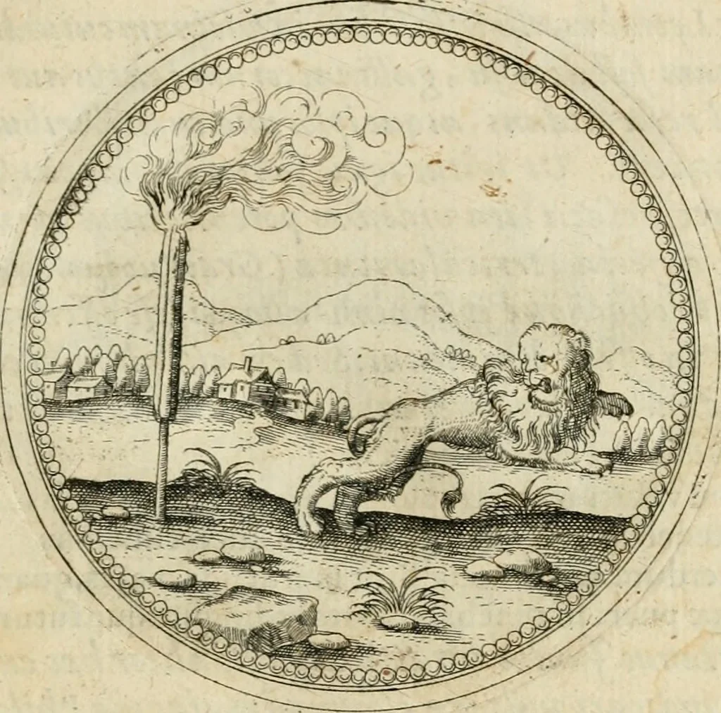An illustration from Symbolorvm & emblematvm ex animalibvs qvadrvpedibvs desvmtorvm centvria altera, 1595, leaf 34