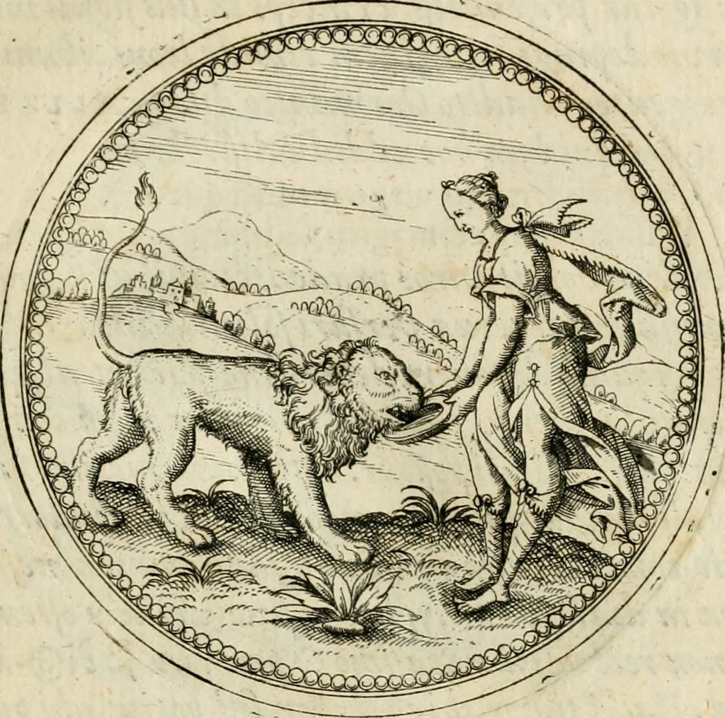 An illustration from Symbolorvm & emblematvm ex animalibvs qvadrvpedibvs desvmtorvm centvria altera, 1595, leaf 38