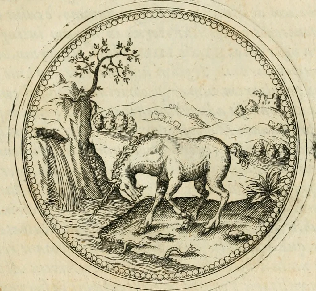 An illustration from Symbolorvm & emblematvm ex animalibvs qvadrvpedibvs desvmtorvm centvria altera, 1595, leaf 40