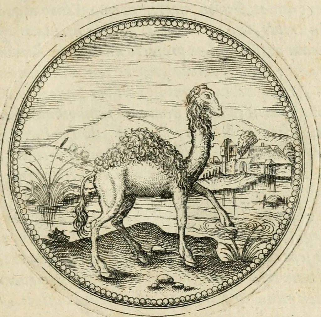 An illustration from Symbolorvm & emblematvm ex animalibvs qvadrvpedibvs desvmtorvm centvria altera, 1595, leaf 46