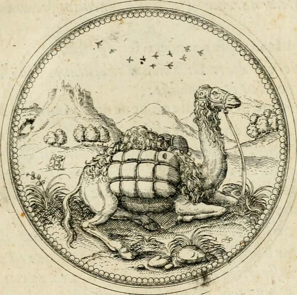 An illustration from Symbolorvm & emblematvm ex animalibvs qvadrvpedibvs desvmtorvm centvria altera, 1595, leaf 48