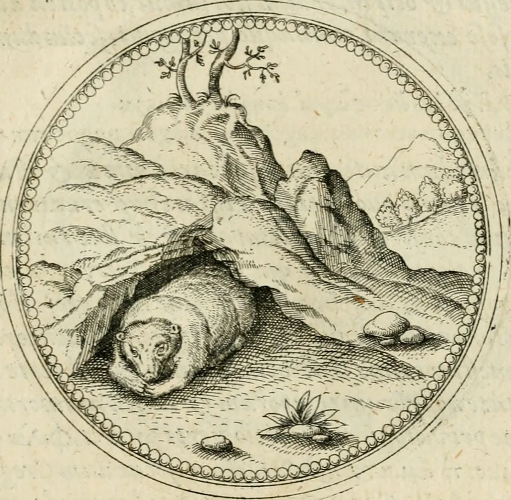 An illustration from Symbolorvm & emblematvm ex animalibvs qvadrvpedibvs desvmtorvm centvria altera, 1595, leaf 56