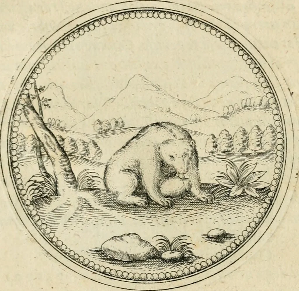 An illustration from Symbolorvm & emblematvm ex animalibvs qvadrvpedibvs desvmtorvm centvria altera, 1595, leaf 58