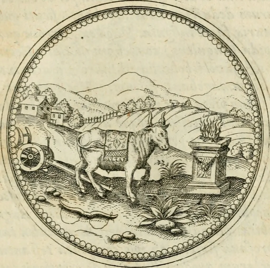 An illustration from Symbolorvm & emblematvm ex animalibvs qvadrvpedibvs desvmtorvm centvria altera, 1595, leaf 64