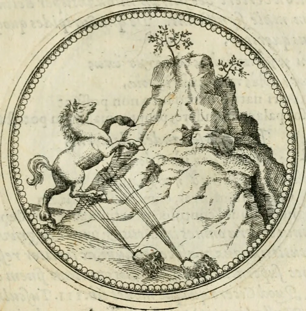 An illustration from Symbolorvm & emblematvm ex animalibvs qvadrvpedibvs desvmtorvm centvria altera, 1595, leaf 72