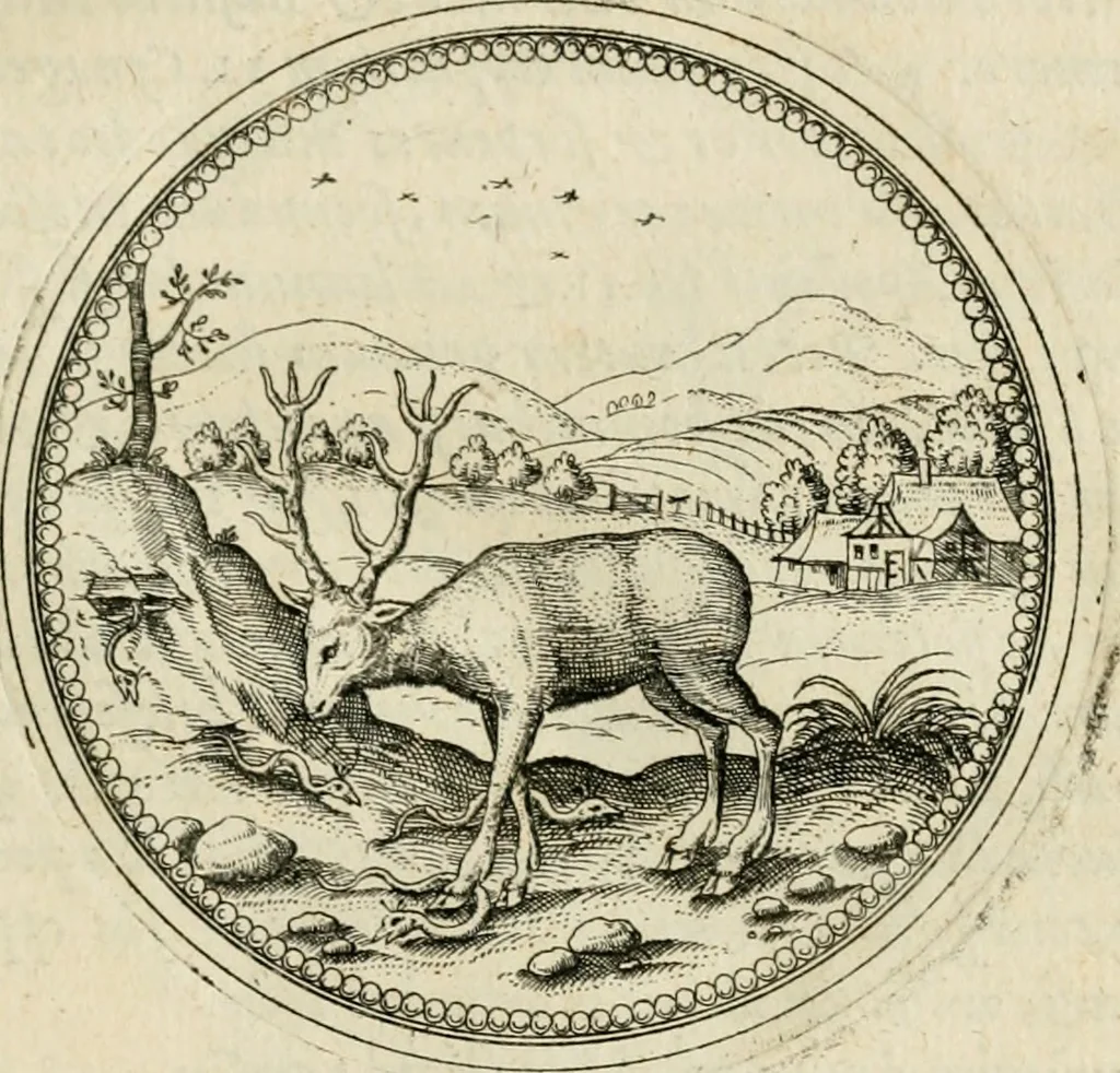An illustration from Symbolorvm & emblematvm ex animalibvs qvadrvpedibvs desvmtorvm centvria altera, 1595, leaf 96