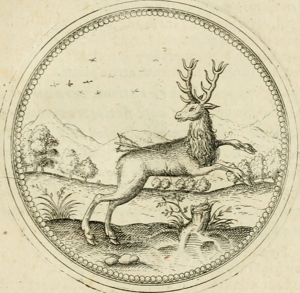 An illustration from Symbolorvm & emblematvm ex animalibvs qvadrvpedibvs desvmtorvm centvria altera, 1595, leaf 98