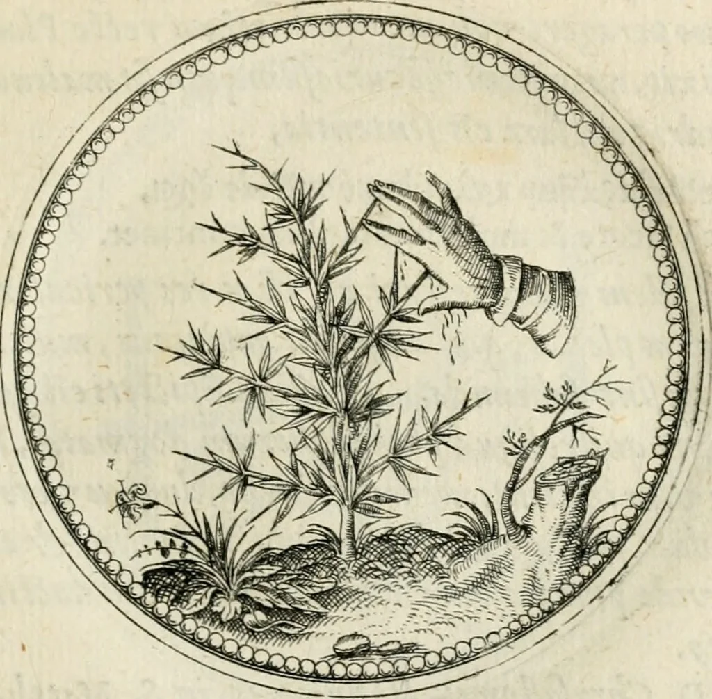 An illustration from Symbolorvm & emblematvm ex re herbaria desvmtorvm centvria vna, 1590, leaf 116