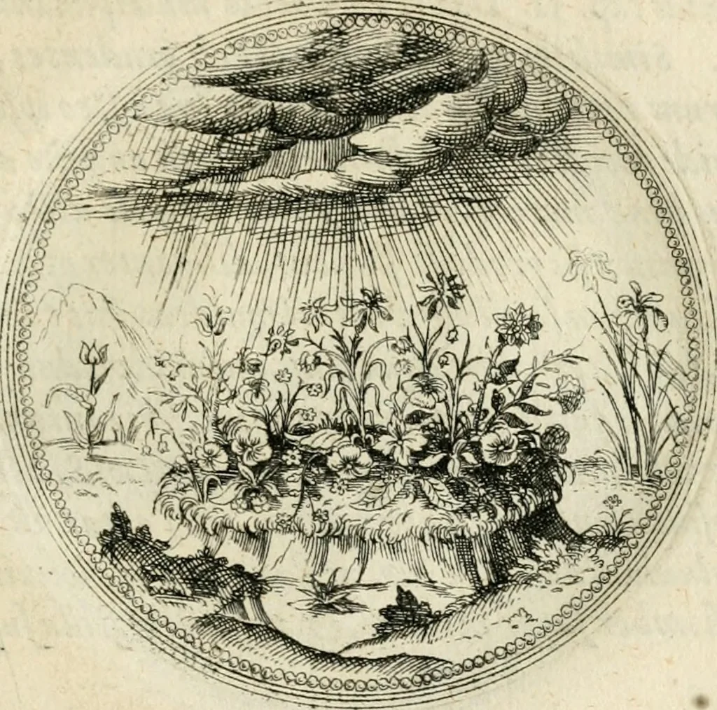 An illustration from Symbolorvm & emblematvm ex re herbaria desvmtorvm centvria vna, 1590, leaf 144