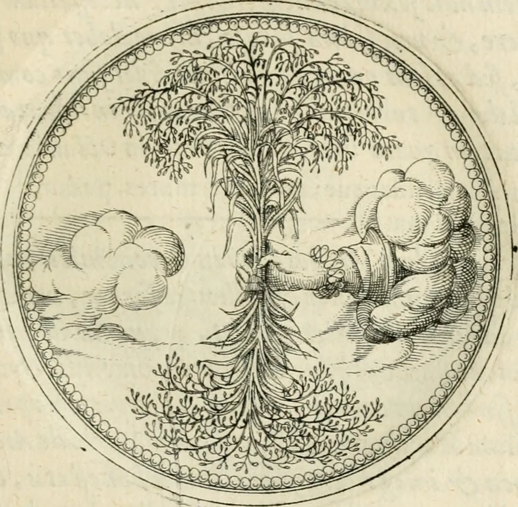 An illustration from Symbolorvm & emblematvm ex re herbaria desvmtorvm centvria vna, 1590, leaf 152