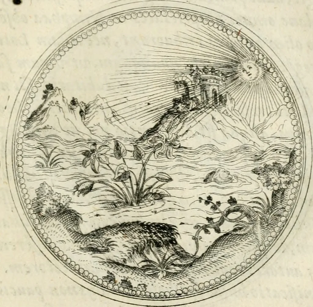 An illustration from Symbolorvm & emblematvm ex re herbaria desvmtorvm centvria vna, 1590, leaf 174