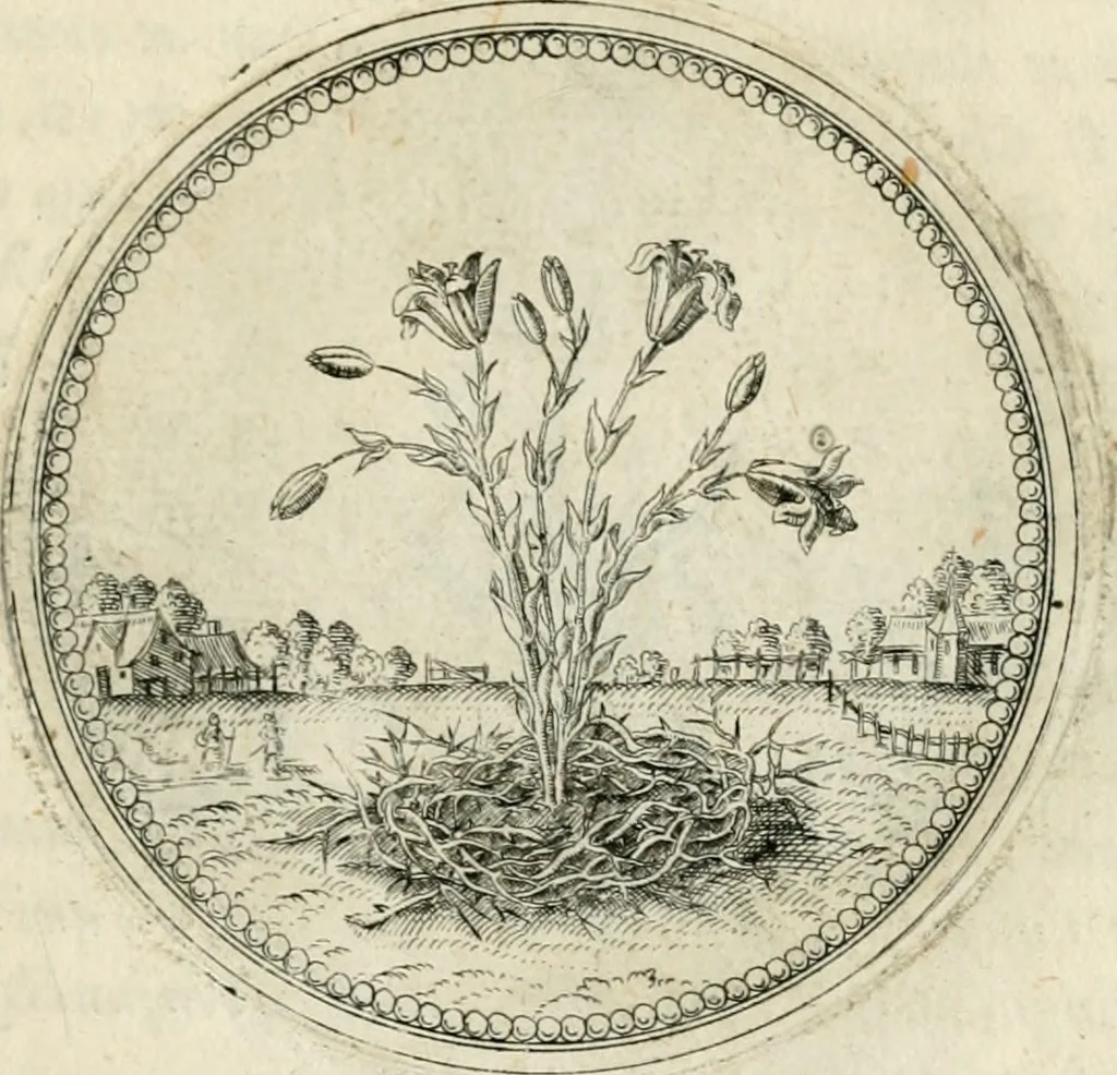 An illustration from Symbolorvm & emblematvm ex re herbaria desvmtorvm centvria vna, 1590, leaf 212