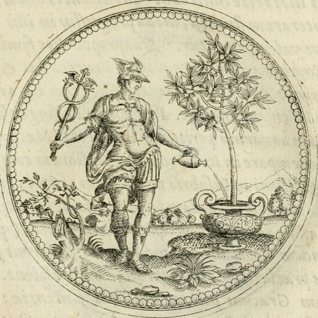 An illustration from Symbolorvm & emblematvm ex re herbaria desvmtorvm centvria vna, 1590, leaf 38