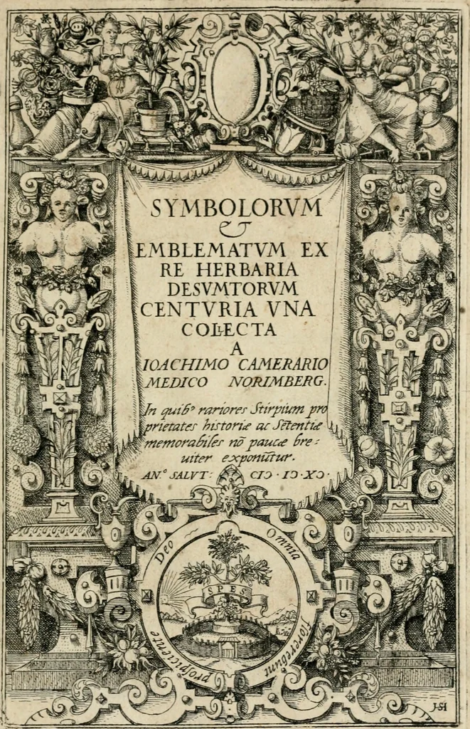 An illustration from Symbolorvm & emblematvm ex re herbaria desvmtorvm centvria vna, 1590, leaf 4