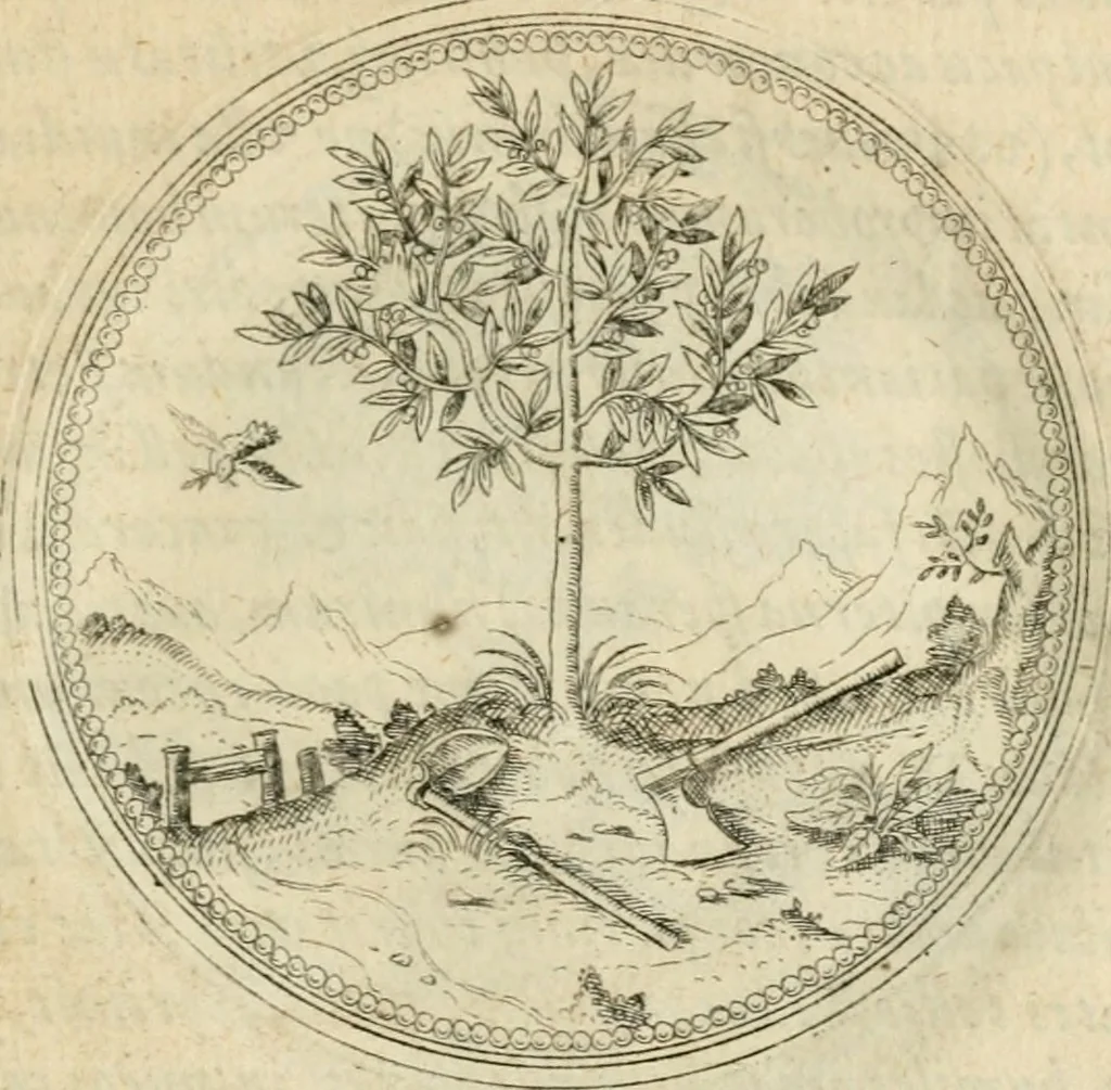 An illustration from Symbolorvm & emblematvm ex re herbaria desvmtorvm centvria vna, 1590, leaf 62