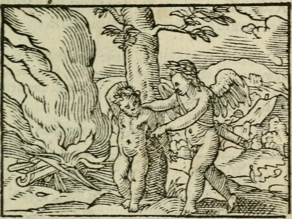 An illustration from Emblemes d'Alciat : en latin et francois vers povr vers, 1574, leaf 162