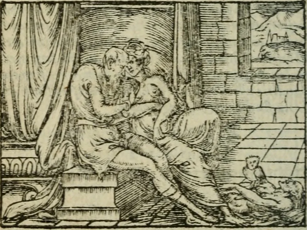An illustration from Emblemes d'Alciat : en latin et francois vers povr vers, 1574, leaf 173