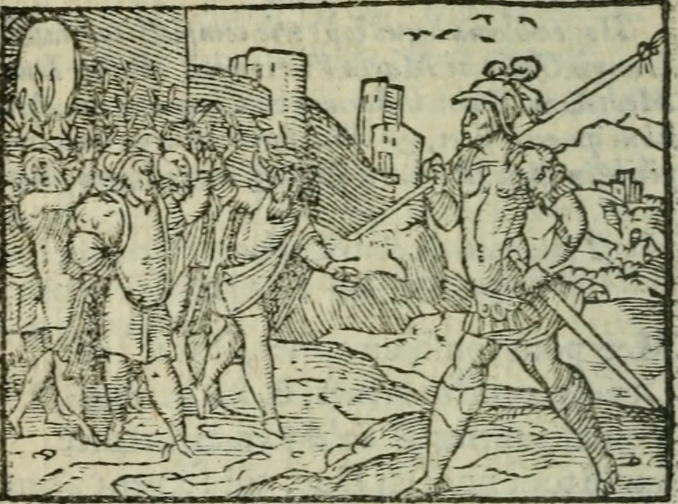 An illustration from Emblemes d'Alciat : en latin et francois vers povr vers, 1574, leaf 201