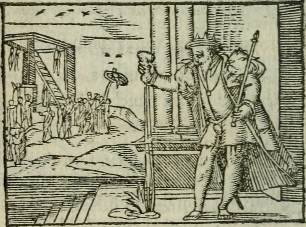 An illustration from Emblemes d'Alciat : en latin et francois vers povr vers, 1574, leaf 219