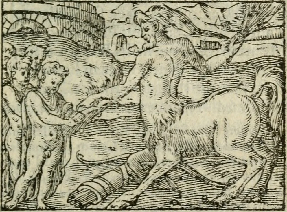 An illustration from Emblemes d'Alciat : en latin et francois vers povr vers, 1574, leaf 222