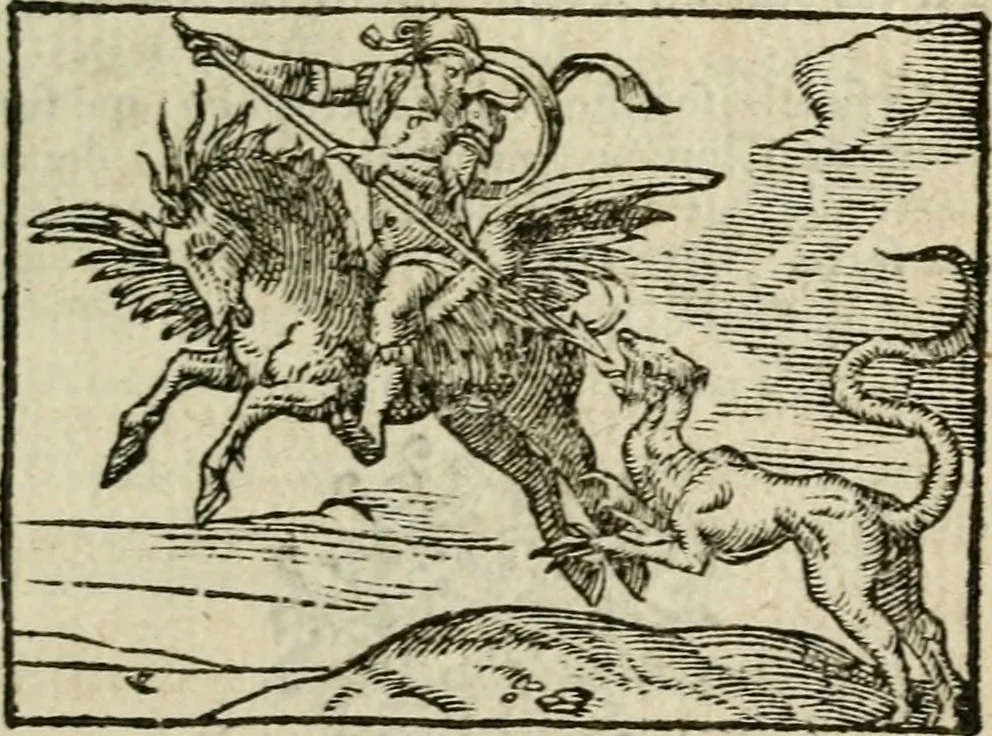 An illustration from Emblemes d'Alciat : en latin et francois vers povr vers, 1574, leaf 32