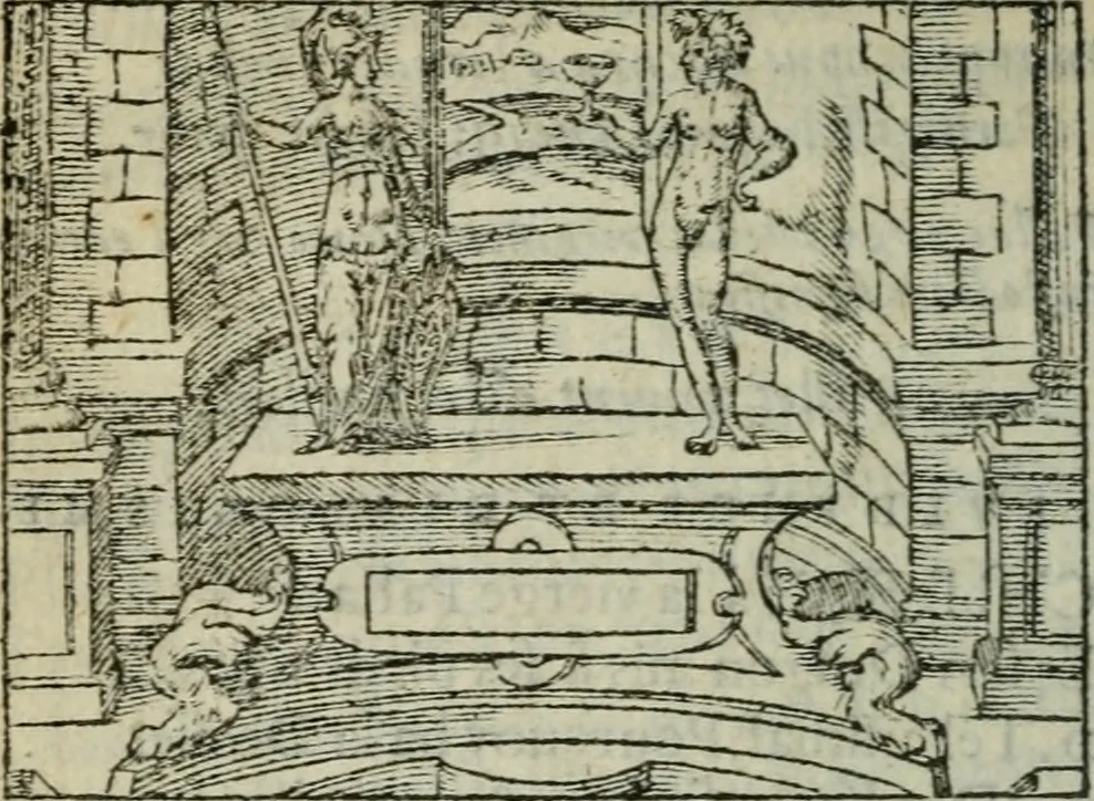An illustration from Emblemes d'Alciat : en latin et francois vers povr vers, 1574, leaf 45