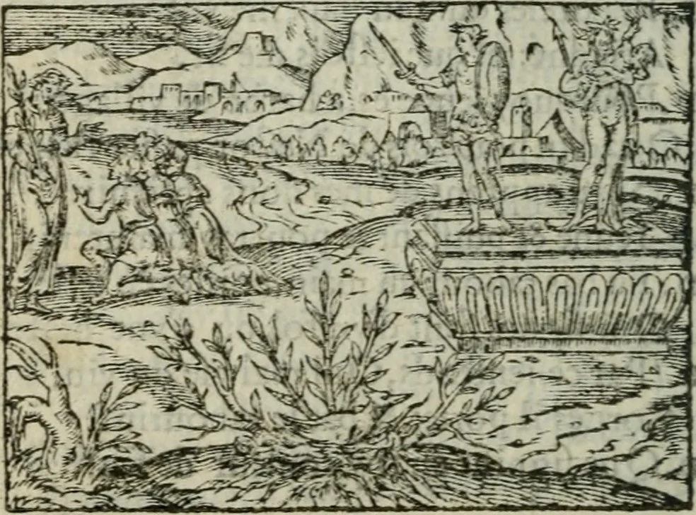 An illustration from Emblemes d'Alciat : en latin et francois vers povr vers, 1574, leaf 49