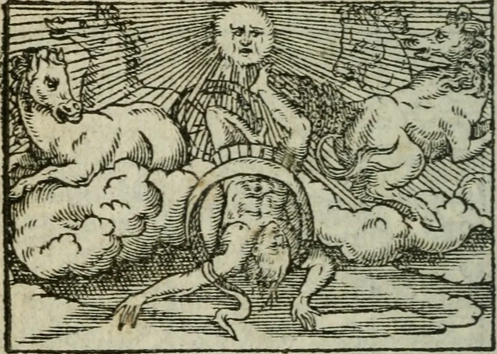An illustration from Emblemes d'Alciat : en latin et francois vers povr vers, 1574, leaf 91