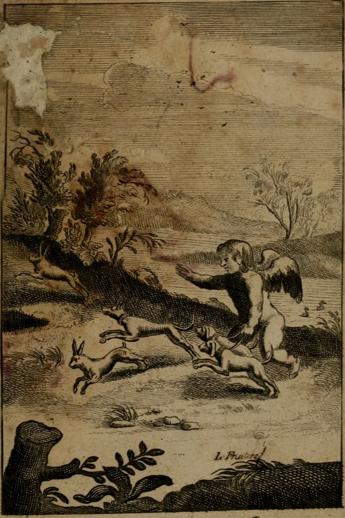 An illustration from Emblemes d'amour en quatre langue, 1683, leaf 178