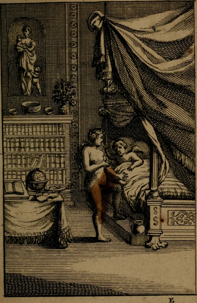 An illustration from Emblemes d'amour en quatre langue, 1683, leaf 78