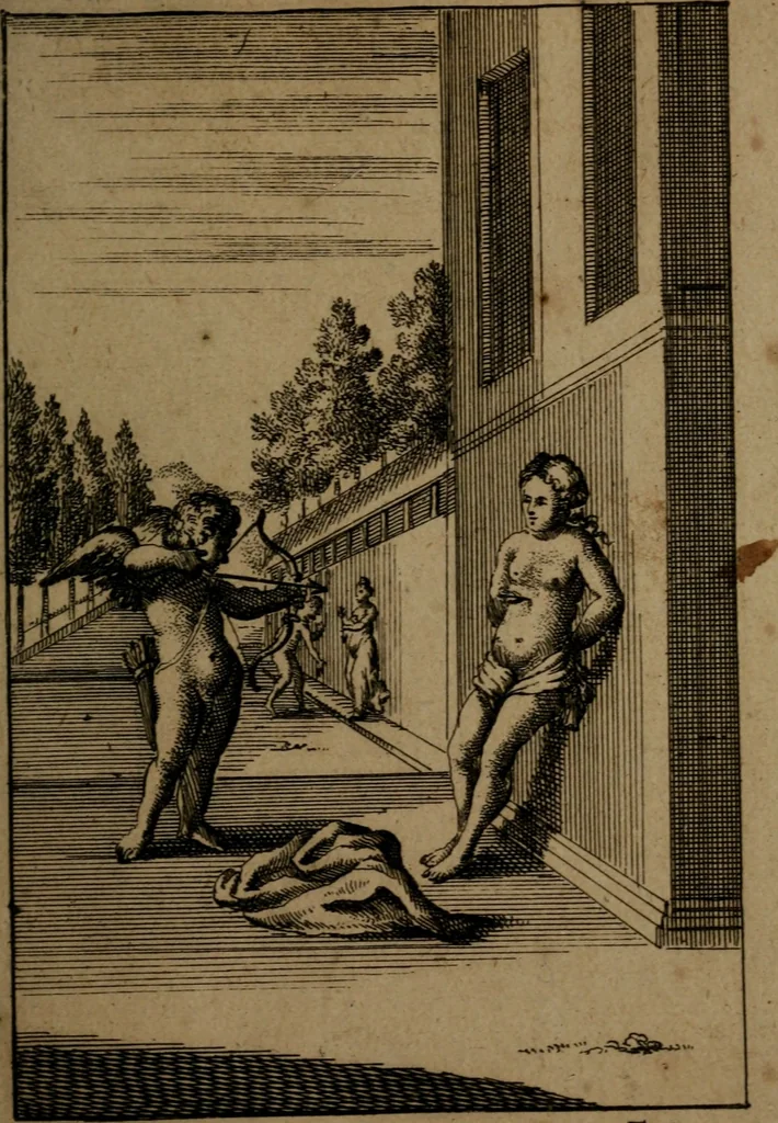 An illustration from Emblemes d'amour en quatre langue, 1683, leaf 82