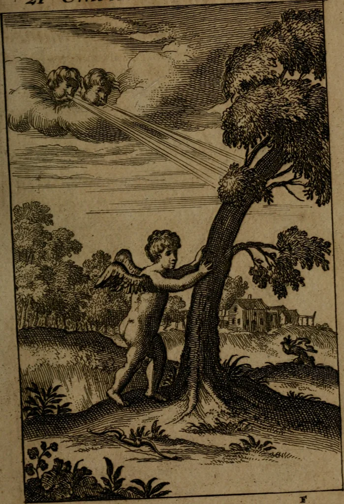 An illustration from Emblemes d'amour en quatre langue, 1683, leaf 94