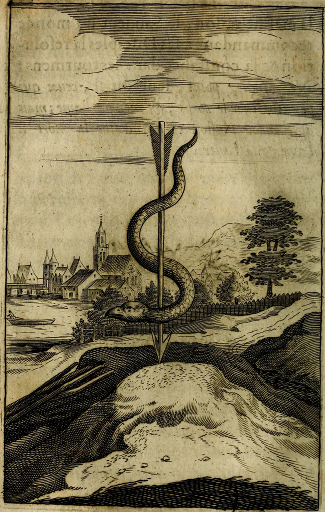An illustration from Emblemes divers, representez dans cent quarante figures en taille-douce : Enrichis de discours moraux, philosophiques, politiques, et hystoriques ... Où il est traité de la science des roys, princes, ministres d'estats, et generaux d'armées, 1659, leaf 112