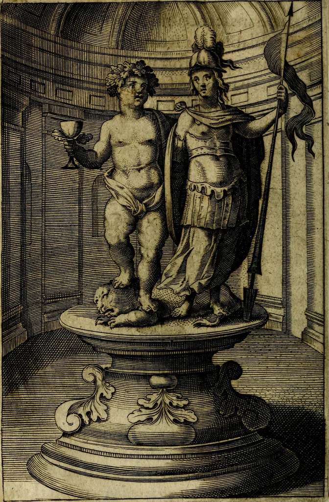 An illustration from Emblemes divers, representez dans cent quarante figures en taille-douce : Enrichis de discours moraux, philosophiques, politiques, et hystoriques ... Où il est traité de la science des roys, princes, ministres d'estats, et generaux d'armées, 1659, leaf 120
