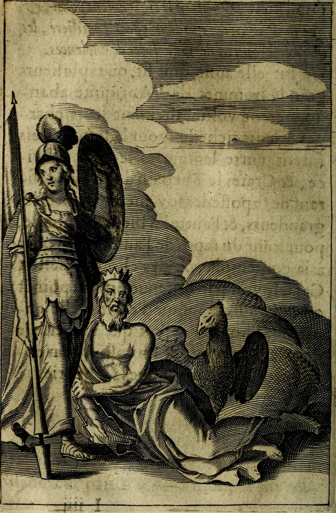An illustration from Emblemes divers, representez dans cent quarante figures en taille-douce : Enrichis de discours moraux, philosophiques, politiques, et hystoriques ... Où il est traité de la science des roys, princes, ministres d'estats, et generaux d'armées, 1659, leaf 160