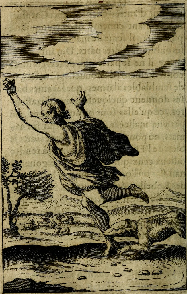 An illustration from Emblemes divers, representez dans cent quarante figures en taille-douce : Enrichis de discours moraux, philosophiques, politiques, et hystoriques ... Où il est traité de la science des roys, princes, ministres d'estats, et generaux d'armées, 1659, leaf 174