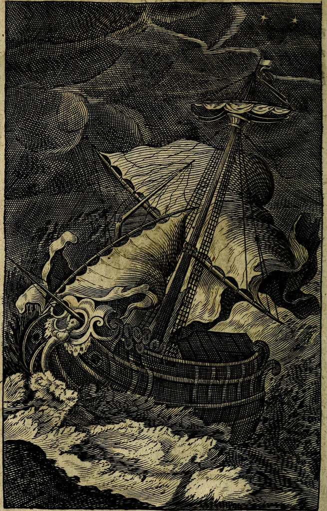 An illustration from Emblemes divers, representez dans cent quarante figures en taille-douce : Enrichis de discours moraux, philosophiques, politiques, et hystoriques ... Où il est traité de la science des roys, princes, ministres d'estats, et generaux d'armées, 1659, leaf 194