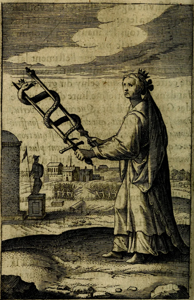 An illustration from Emblemes divers, representez dans cent quarante figures en taille-douce : Enrichis de discours moraux, philosophiques, politiques, et hystoriques ... Où il est traité de la science des roys, princes, ministres d'estats, et generaux d'armées, 1659, leaf 314