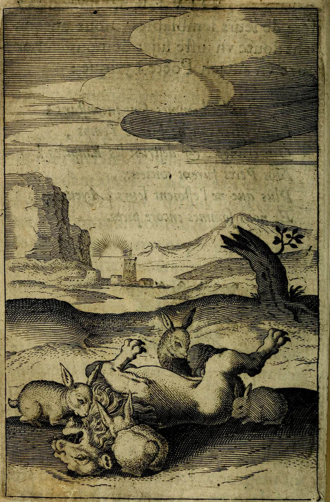 An illustration from Emblemes divers, representez dans cent quarante figures en taille-douce : Enrichis de discours moraux, philosophiques, politiques, et hystoriques ... Où il est traité de la science des roys, princes, ministres d'estats, et generaux d'armées, 1659, leaf 392
